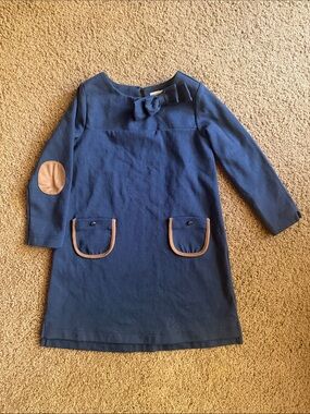 Hope & Henry Quilted Ponte Blue Riding Dress